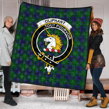 Oliphant Tartan Quilt with Family Crest