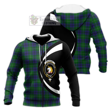 Oliphant Tartan Knitted Hoodie with Family Crest Circle Style Unisex Knitted Zip Hoodie - Tartan Vibes Clothing