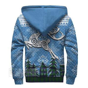 Oliphant Clan Christmas Sherpa Hoodie Celtic Reindeer Style - Tartan Vibes Clothing