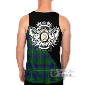 Oliphant Tartan Men's Tank Top with Family Crest and Military Logo Style - Tartan Vibes Clothing