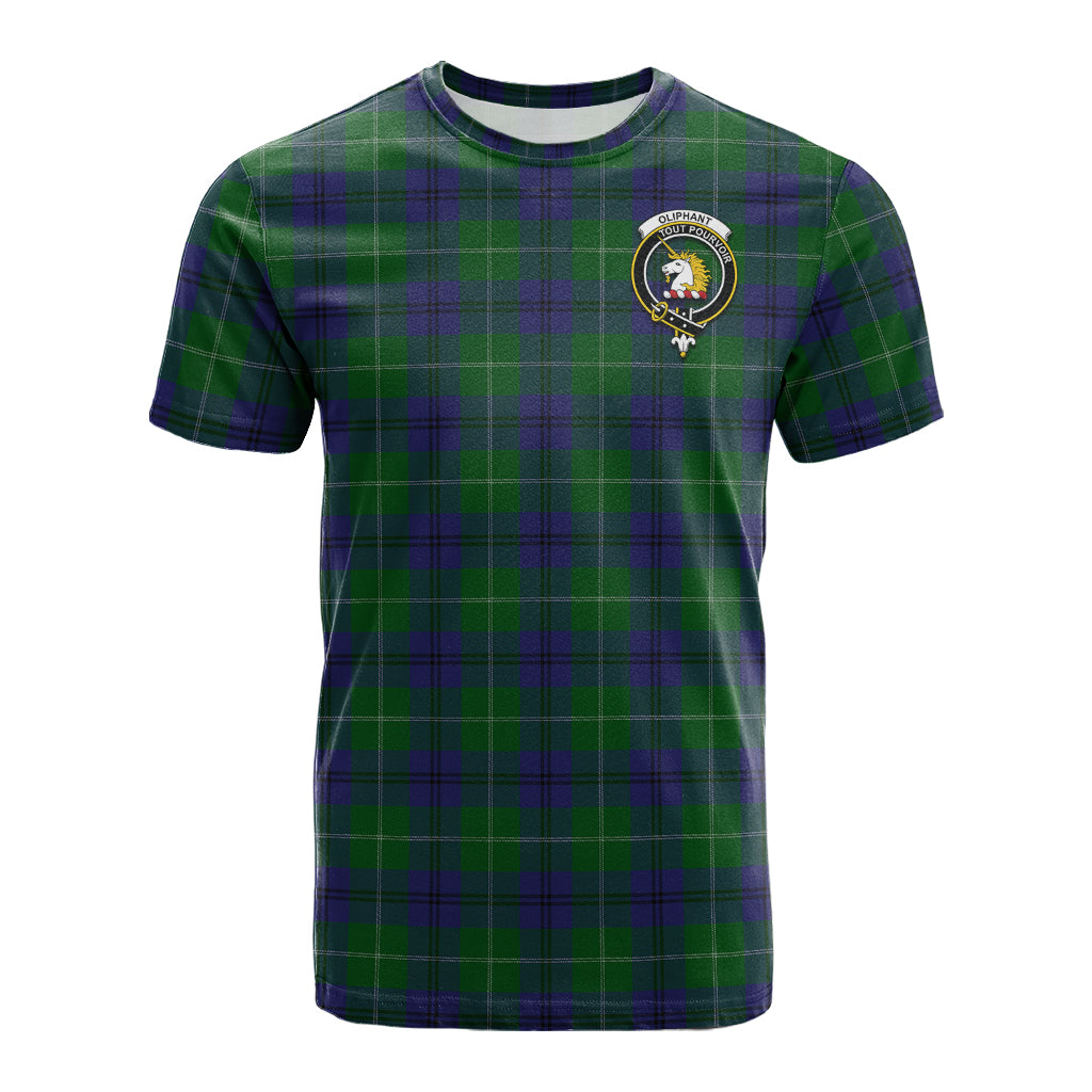 Oliphant Tartan T-Shirt with Family Crest - Tartan Vibes Clothing