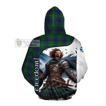Tartan Vibes Clothing Oliphant Crest Tartan Cotton Hoodie Inspired by the Freedom of Scottish Warrior