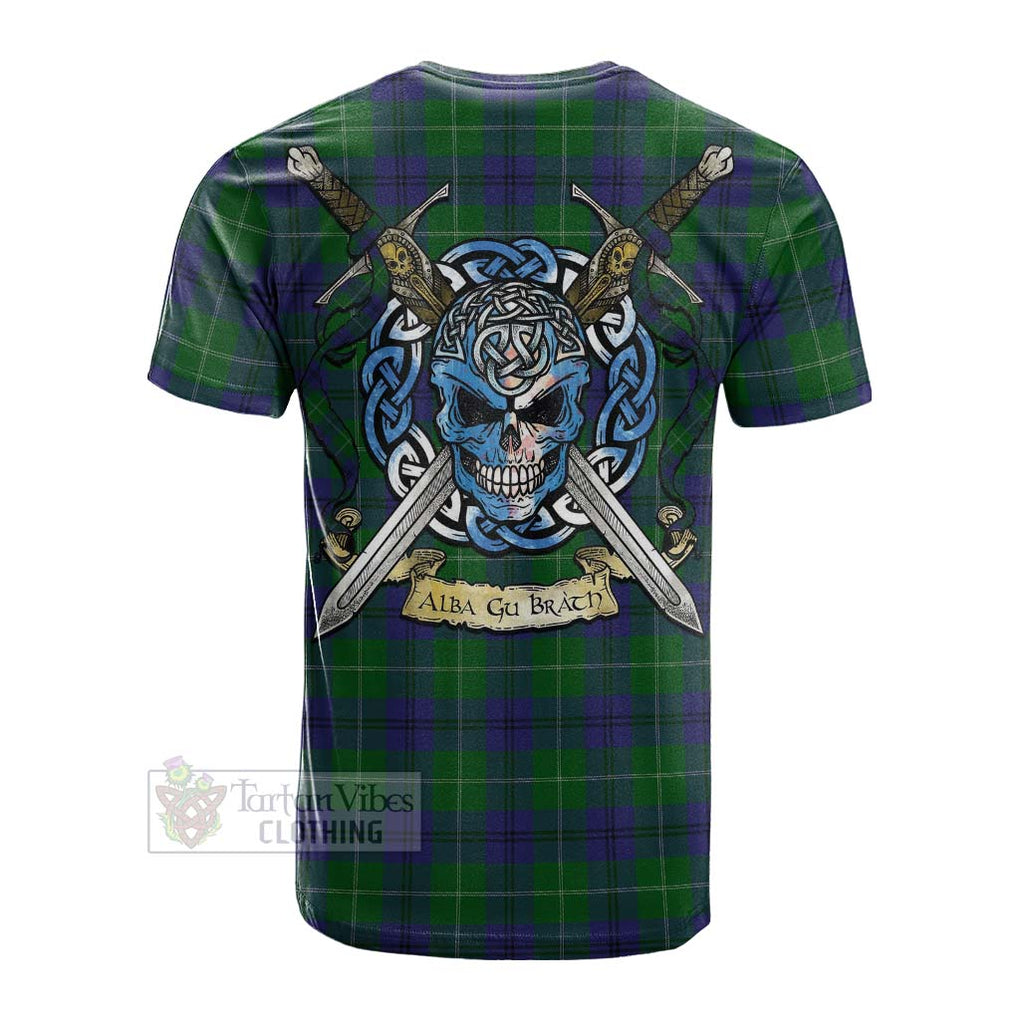 Oliphant Tartan Cotton T-shirt with Family Crest Celtic Skull Style Men's Shirt - Tartan Vibes Clothing