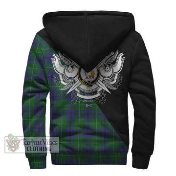 Oliphant Tartan Sherpa Hoodie with Family Crest and Military Logo Style - Tartan Vibes Clothing