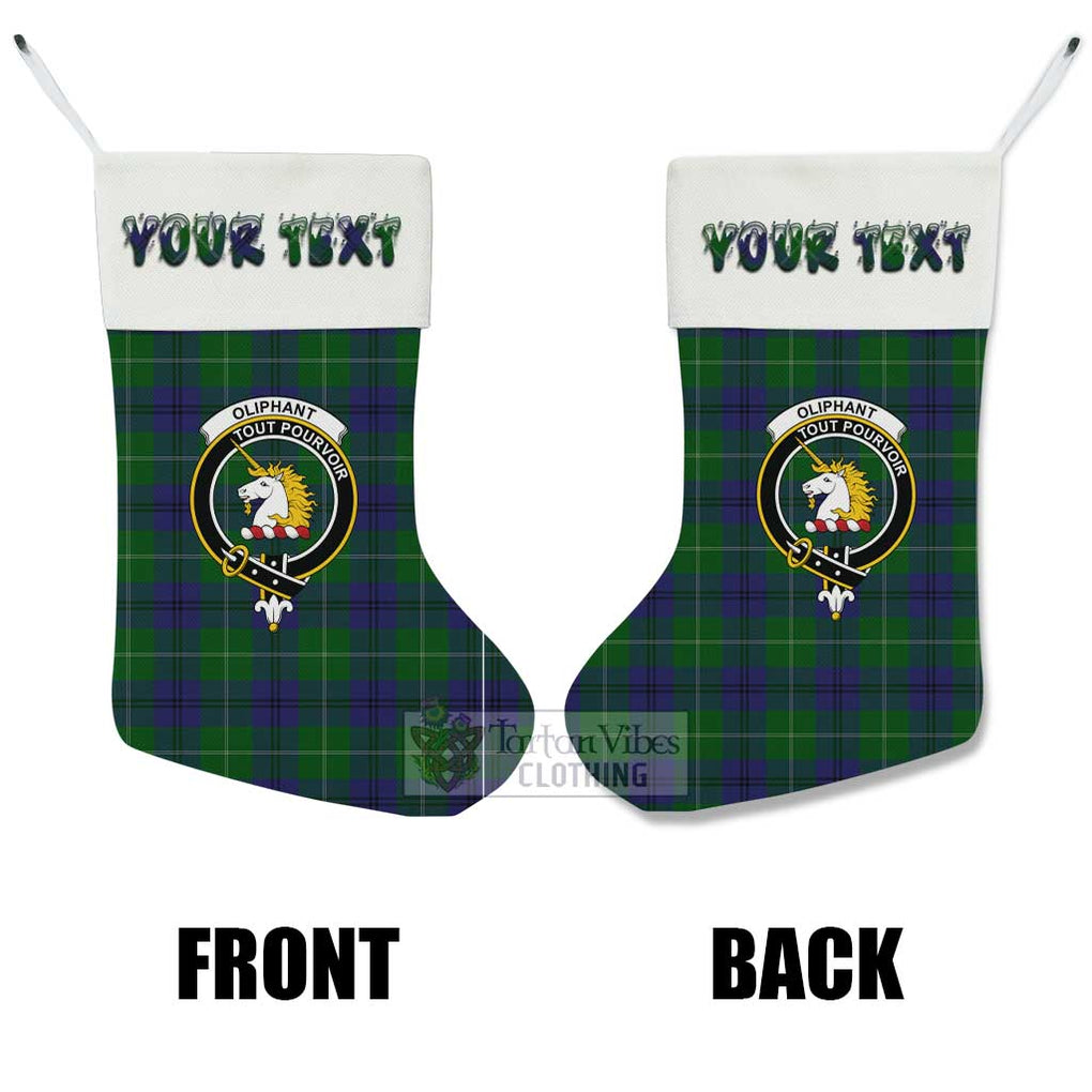 Oliphant Tartan Family Crest Christmas Stocking with Personalized Text - Tartan Vibes Clothing