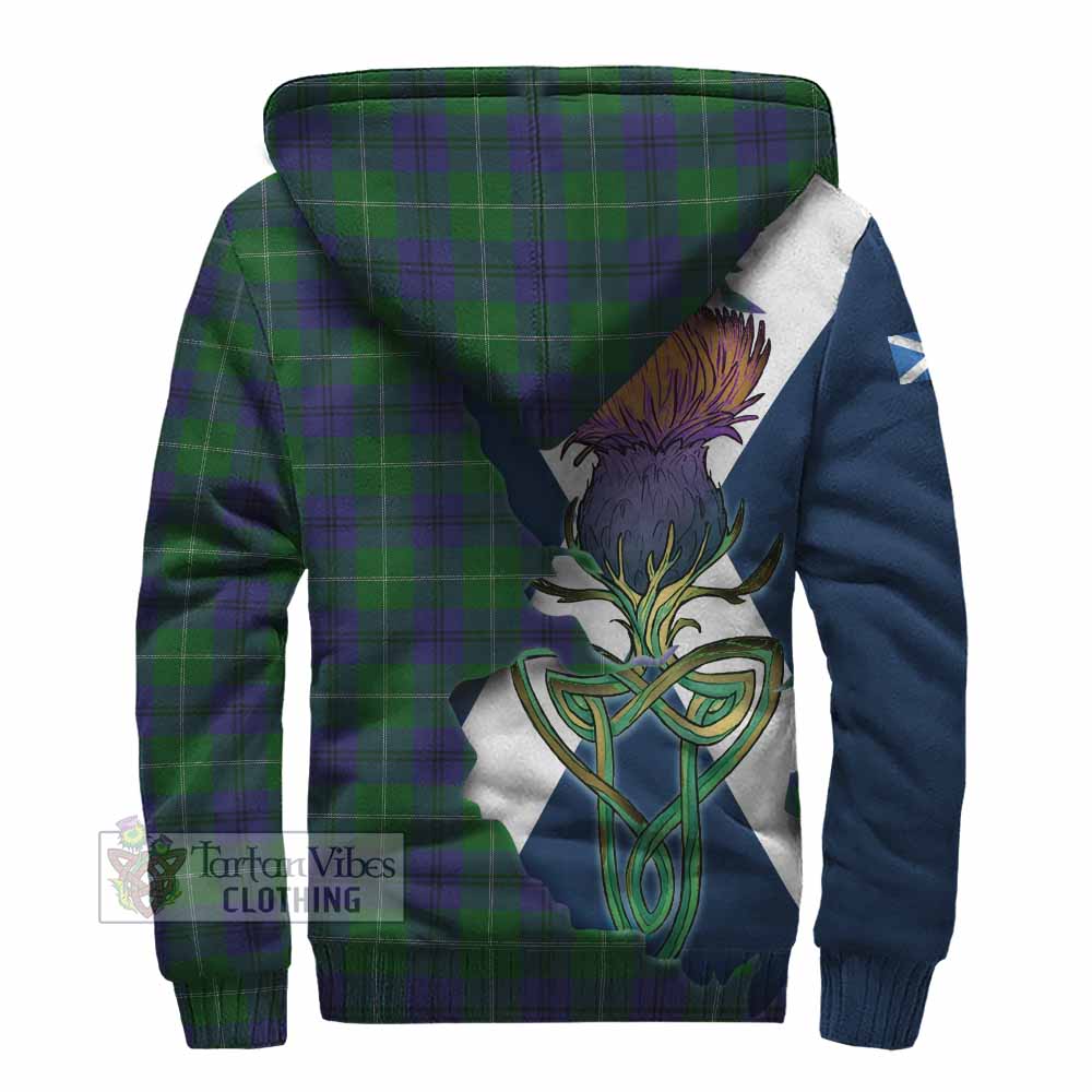 Tartan Vibes Clothing Oliphant Tartan Family Crest Sherpa Hoodie Scottish Thistle Celtic Inspired