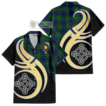 Oliphant Tartan Hawaiian Shirt with Family Crest and Celtic Symbol Style - Tartan Vibes Clothing