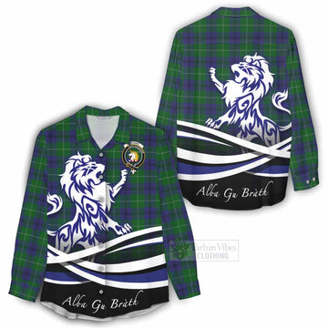 Oliphant Tartan Women's Casual Shirt with Alba Gu Brath Regal Lion Emblem - Tartan Vibes Clothing