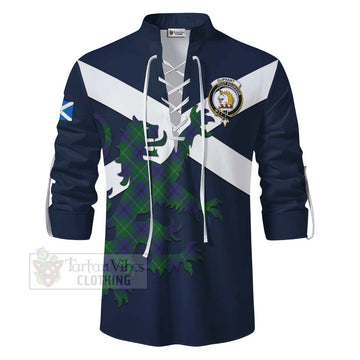 Oliphant Tartan Lion Rampant Ghillie Kilt Shirt Proudly Display Your Heritage with Alba Gu Brath and Clan Name - Tartan Vibes Clothing