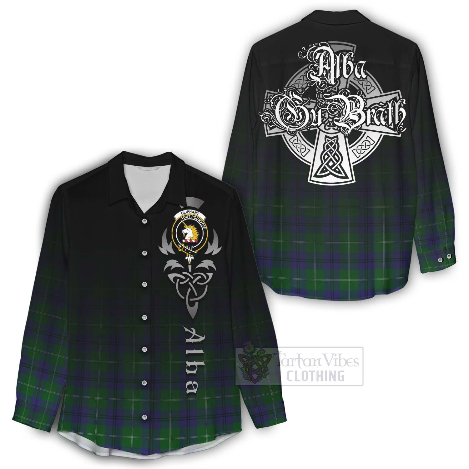 Oliphant Tartan Women's Casual Shirt Featuring Alba Gu Brath Family Crest Celtic Inspired - Tartan Vibes Clothing