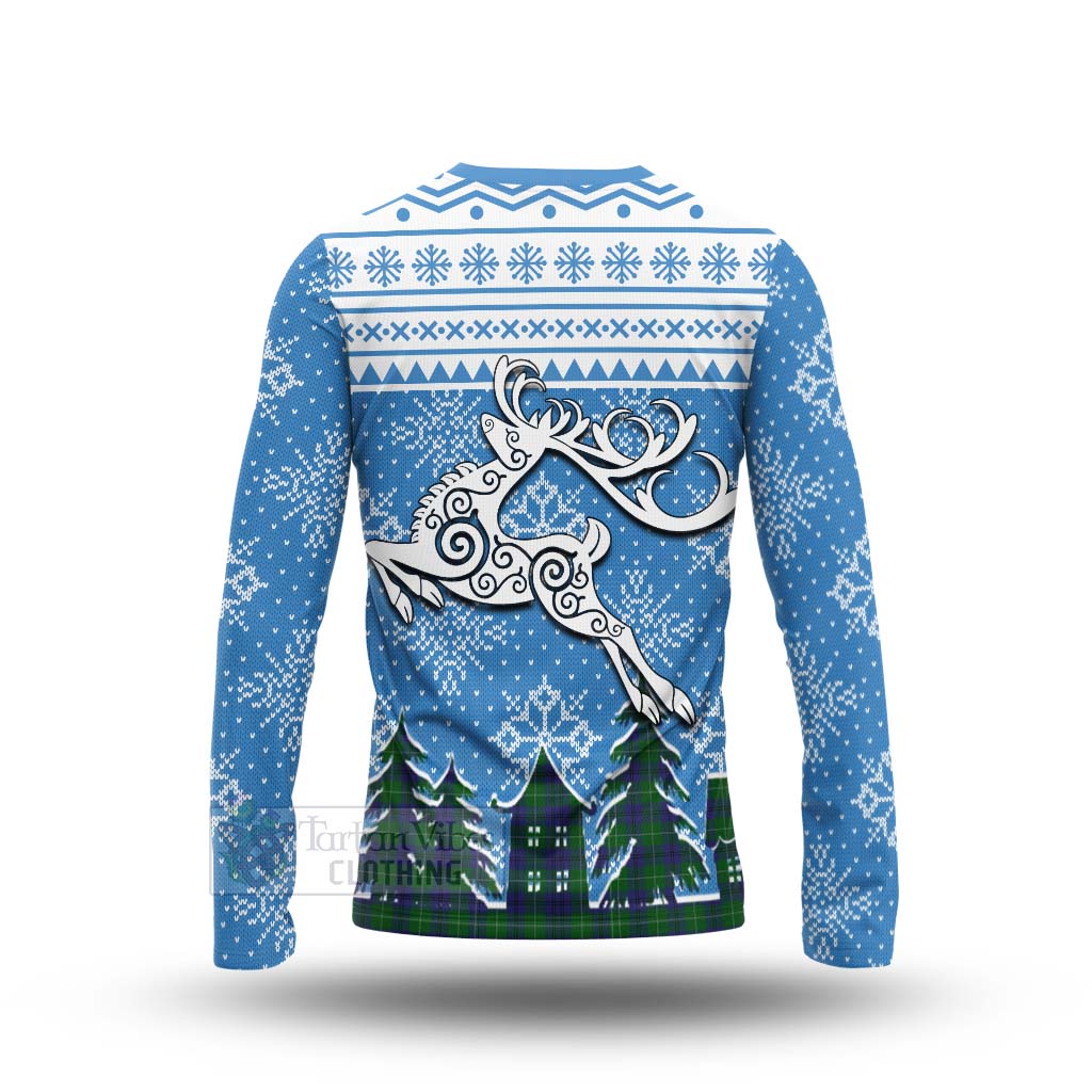 Oliphant Clan Christmas Long Sleeve T-Shirt Celtic Reindeer Style - Tartan Vibes Clothing