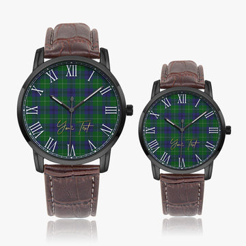Oliphant Tartan Personalized Your Text Leather Trap Quartz Watch - Tartan Vibes Clothing