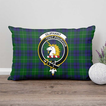 Oliphant Tartan Pillow Cover with Family Crest - Tartan Vibes Clothing