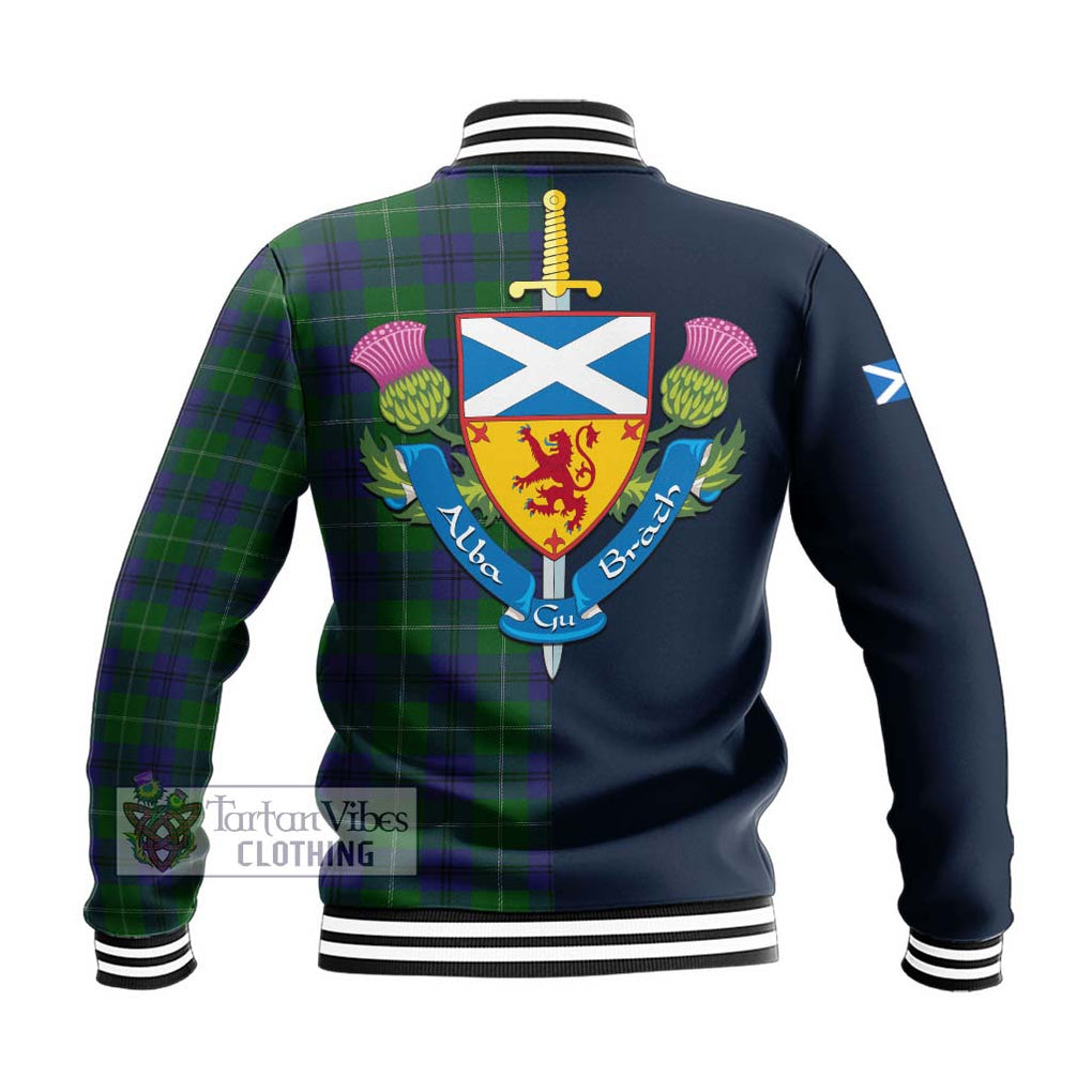 Oliphant Tartan Baseball Jacket Alba with Scottish Lion Royal Arm Half Style - Tartan Vibes Clothing