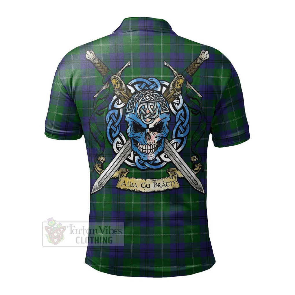 Oliphant Tartan Polo Shirt with Family Crest Celtic Skull Style - Tartan Vibes Clothing