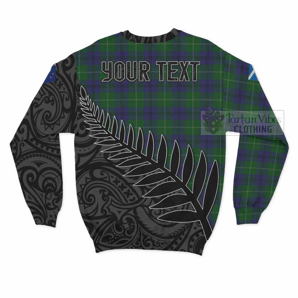 Oliphant Crest Tartan Sweatshirt with New Zealand Silver Fern Half Style - Tartan Vibes Clothing