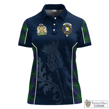 Oliphant Tartan Women's Polo Shirt with Family Crest and Scottish Thistle Vibes Sport Style