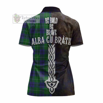 Oliphant Tartan Family Crest Women's Polo Shirt Alba Gu Brath Be Brave Lion Ancient Style - Tartan Vibes Clothing