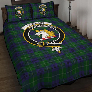 Oliphant Tartan Quilt Bed Set with Family Crest - Tartan Vibes Clothing