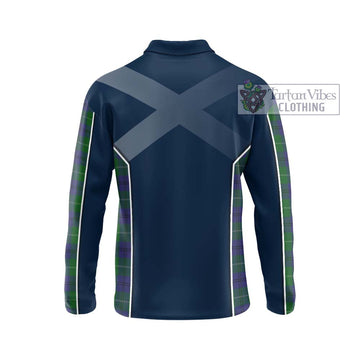Oliphant Tartan Long Sleeve Polo Shirt with Family Crest and Lion Rampant Vibes Sport Style - Tartan Vibes Clothing