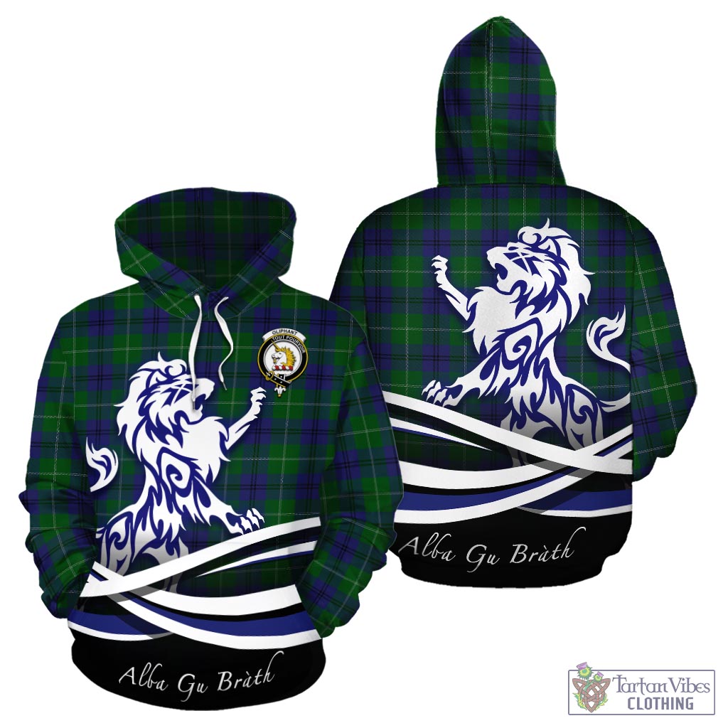 Oliphant Tartan Hoodie with Alba Gu Brath Regal Lion Emblem - Tartan Vibes Clothing