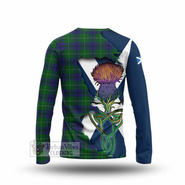 Tartan Vibes Clothing Oliphant Tartan Family Crest Long Sleeve T-Shirt Scottish Thistle Celtic Inspired