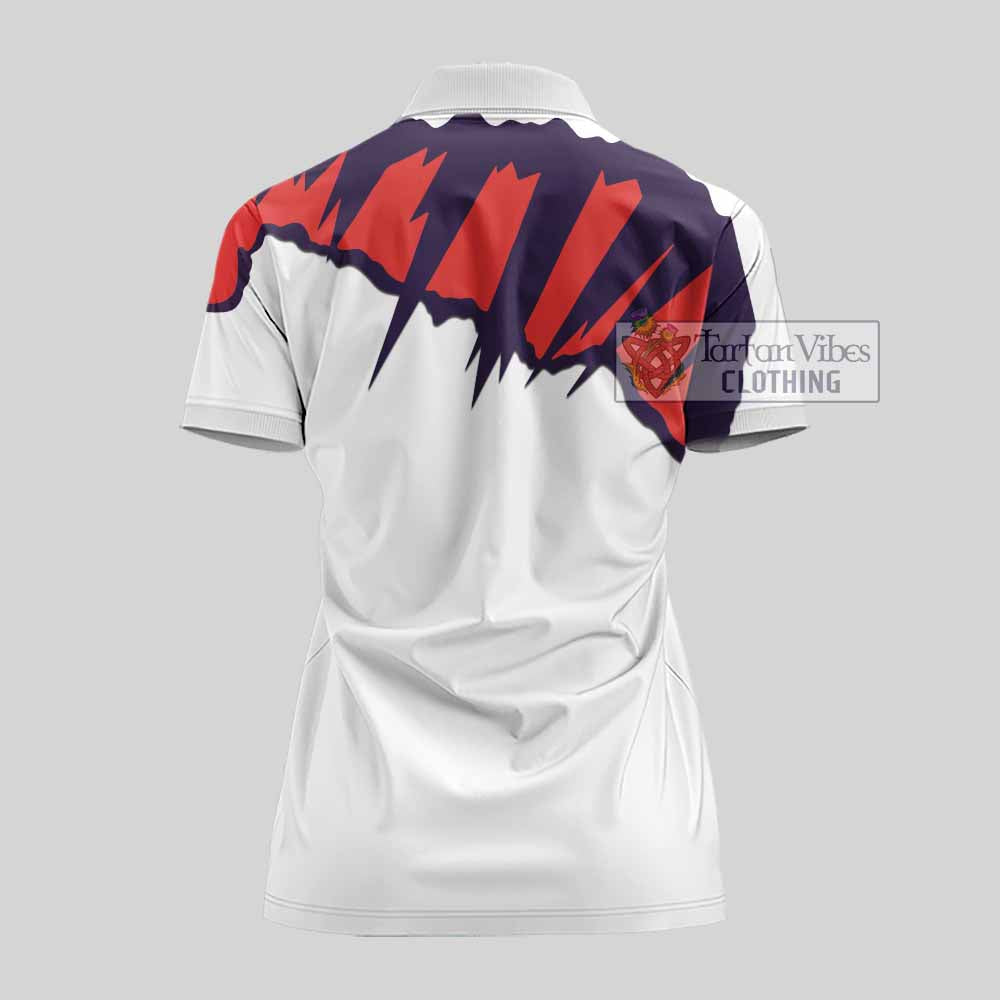 Oliphant Clan Crest Women's Polo Shirt with Retro Sport Style - 2D-tartanvibesclothing