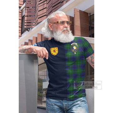 Oliphant Tartan Cotton T-shirt Alba with Scottish Lion Royal Arm Half Style Men's Shirt - Tartan Vibes Clothing