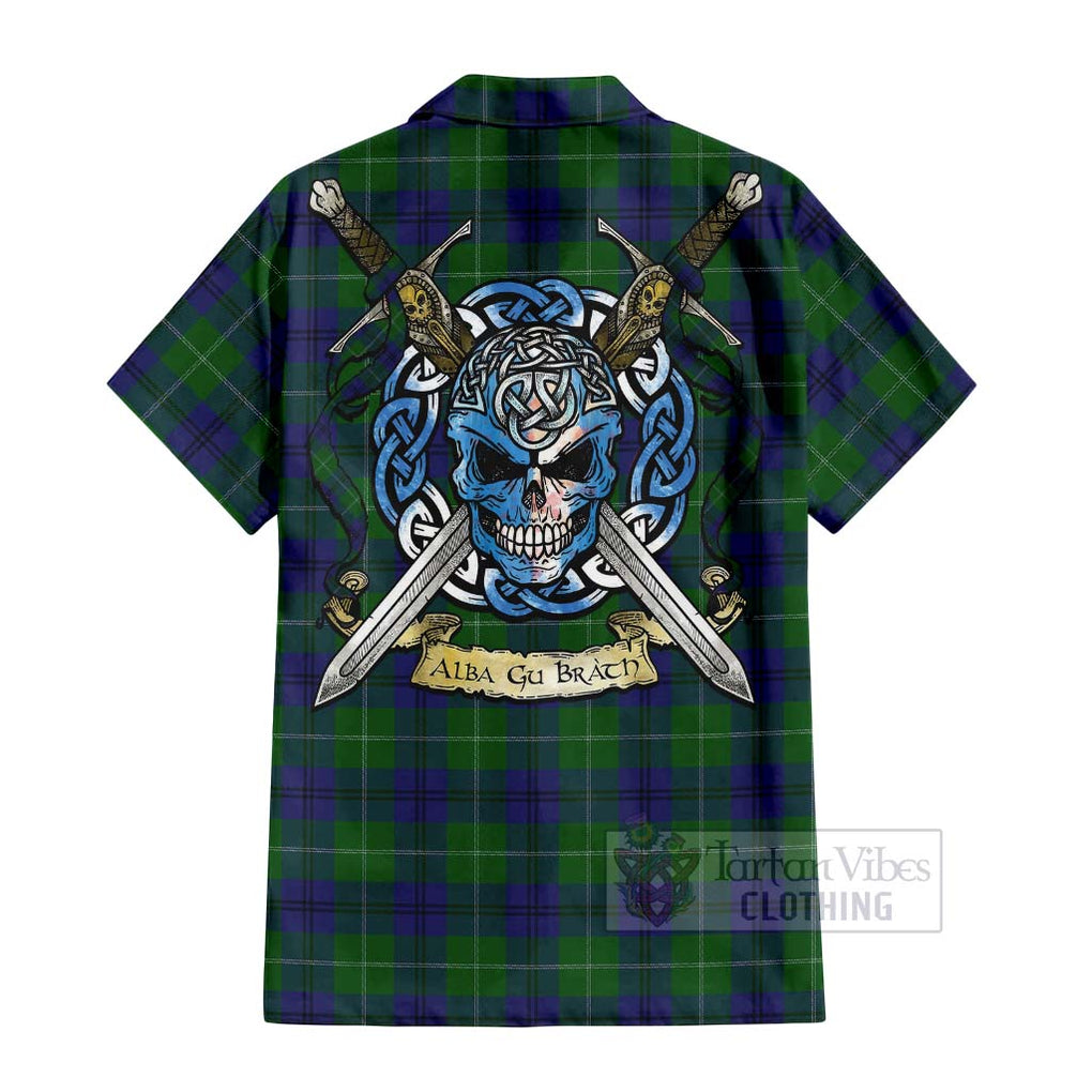 Oliphant Tartan Hawaiian Shirt with Family Crest Celtic Skull Style - Tartan Vibes Clothing