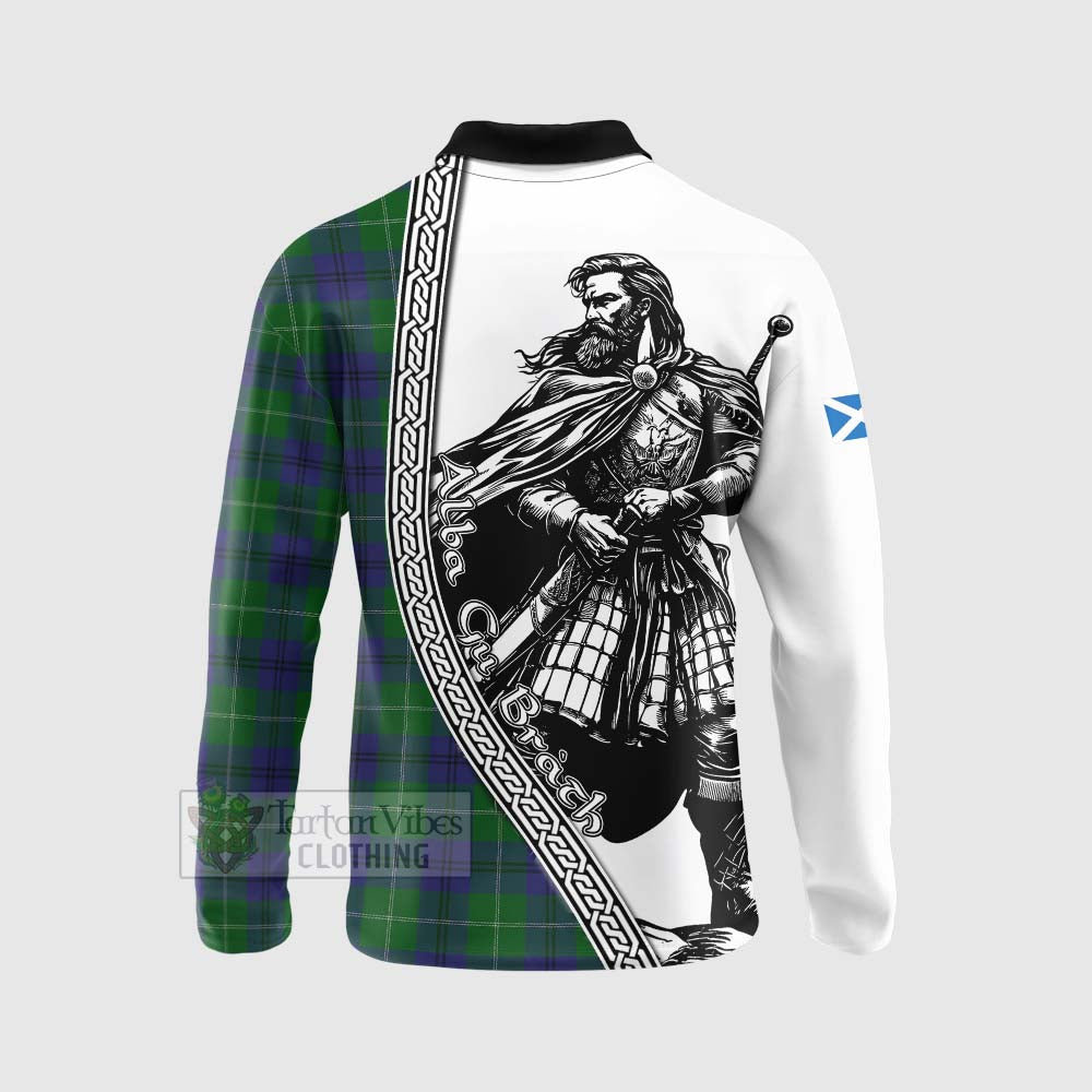 Oliphant Tartan Clan Crest Long Sleeve Polo Shirt with Highlander Warrior Celtic Style - Tartan Vibes Clothing