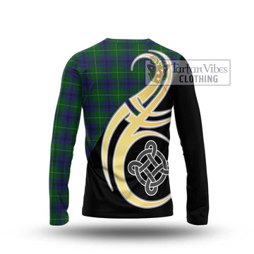 Oliphant Tartan Long Sleeve T-Shirt with Family Crest and Celtic Symbol Style - Tartan Vibes Clothing