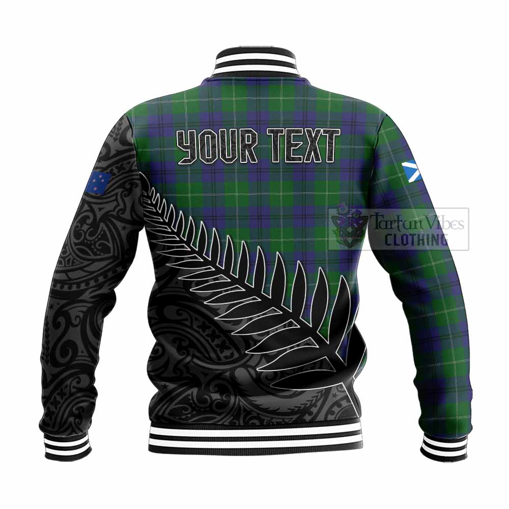 Oliphant Crest Tartan Baseball Jacket with New Zealand Silver Fern Half Style - Tartan Vibes Clothing
