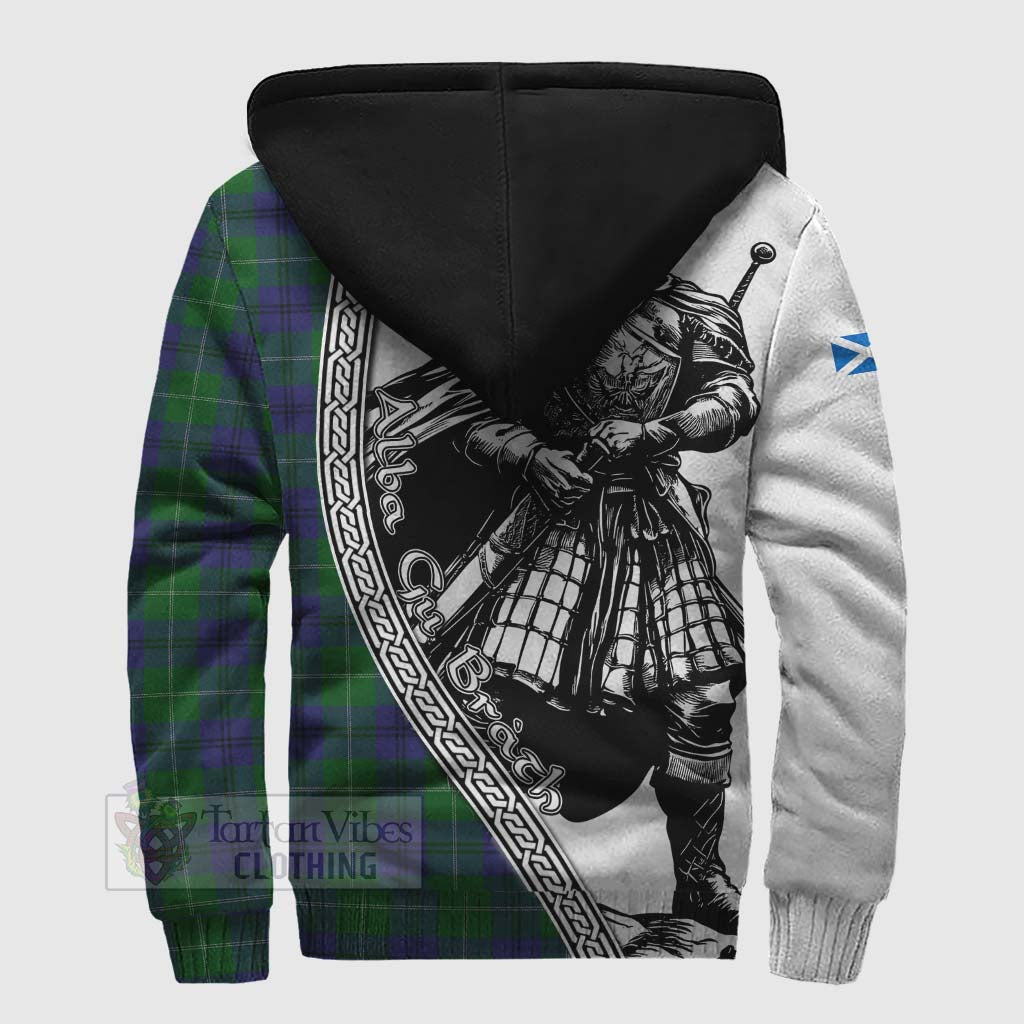 Oliphant Tartan Clan Crest Sherpa Hoodie with Highlander Warrior Celtic Style - Tartan Vibes Clothing