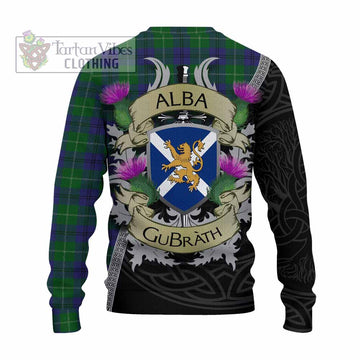 Oliphant Tartan Family Crest Knitted Sweater Lion Rampant Royal Thistle Shield Celtic Inspired - Tartan Vibes Clothing