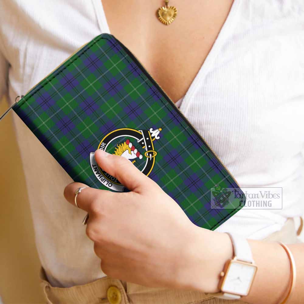 Oliphant Tartan Women's Leather Wallet with Family Crest - Tartan Vibes Clothing
