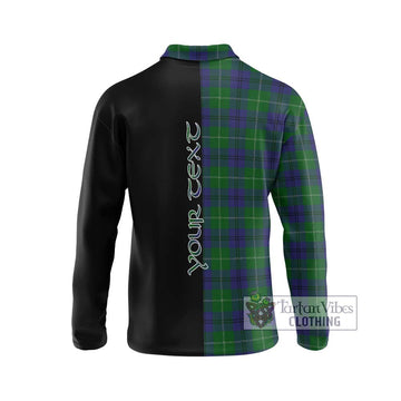 Oliphant Tartan Long Sleeve Polo Shirt with Family Crest and Half Of Me Style - Tartan Vibes Clothing