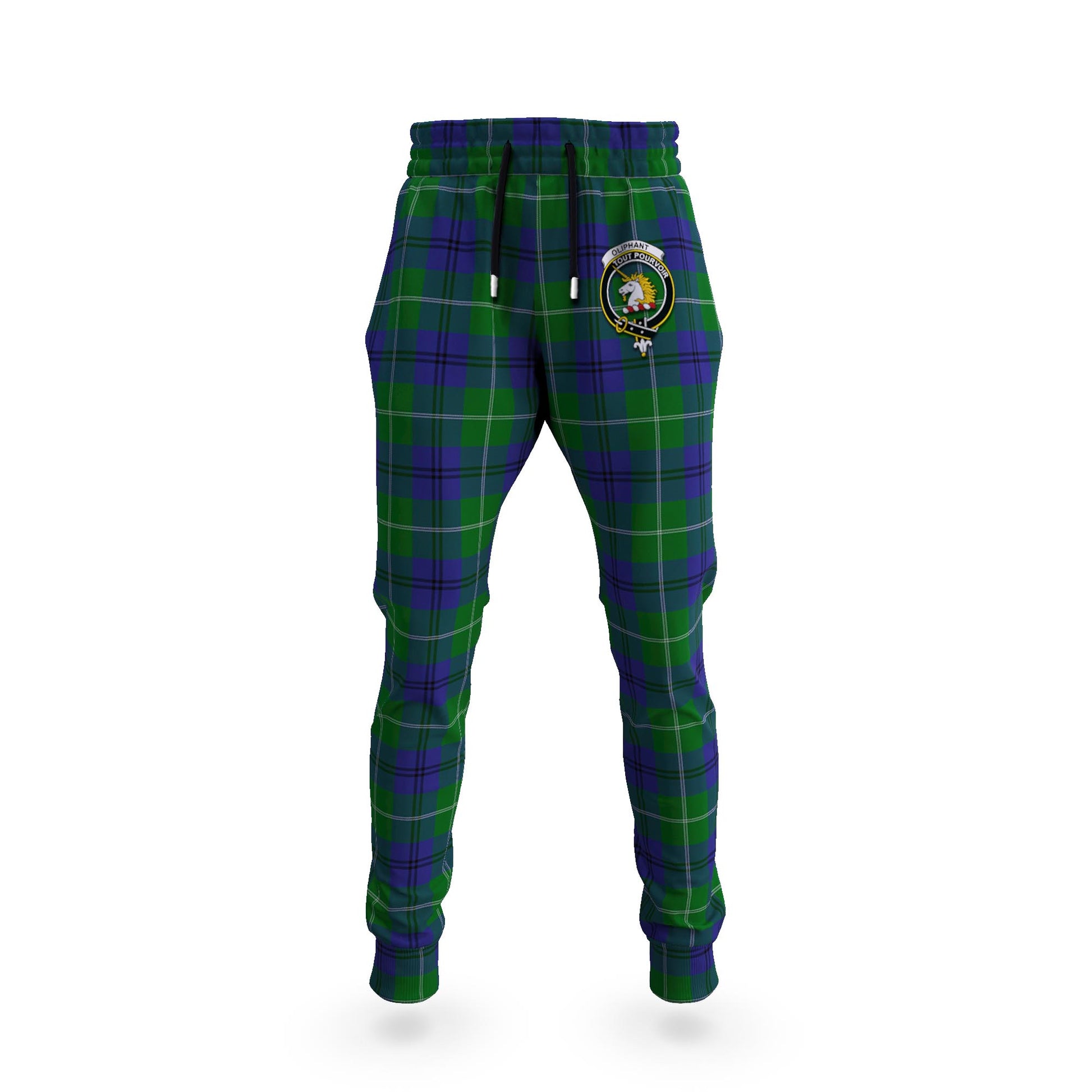Oliphant Tartan Joggers Pants with Family Crest 5XL - Tartan Vibes Clothing