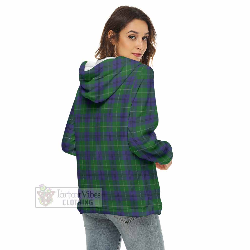 Oliphant Tartan Women's Borg Fleece Hoodie with Half Zip - Tartan Vibes Clothing