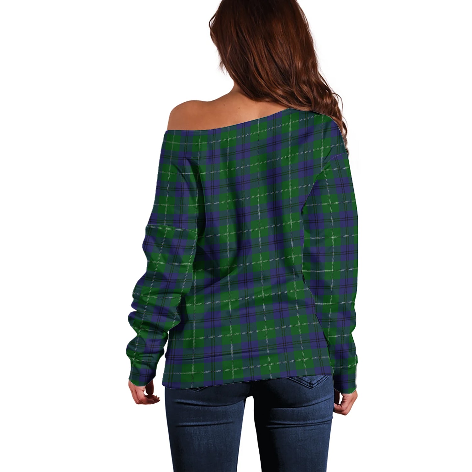 Oliphant Tartan Off Shoulder Women Sweater - Tartan Vibes Clothing
