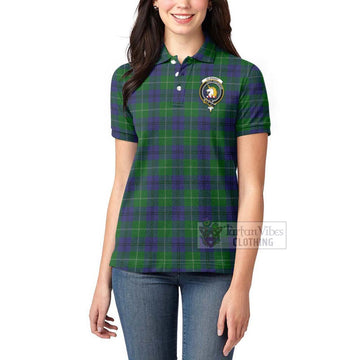 Oliphant Tartan Women's Polo Shirt with Family Crest Celtic Skull Style - Tartan Vibes Clothing