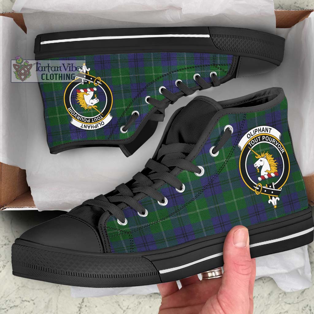 Oliphant Tartan High Top Shoes with Family Crest - Tartan Vibes Clothing
