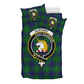 Oliphant Tartan Bedding Set with Family Crest - Tartan Vibes Clothing