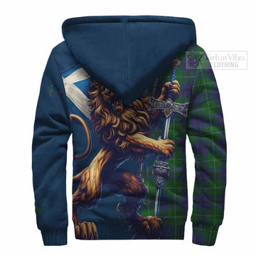 Oliphant Tartan Family Crest Sherpa Hoodie with Scottish Majestic Lion - Tartan Vibes Clothing