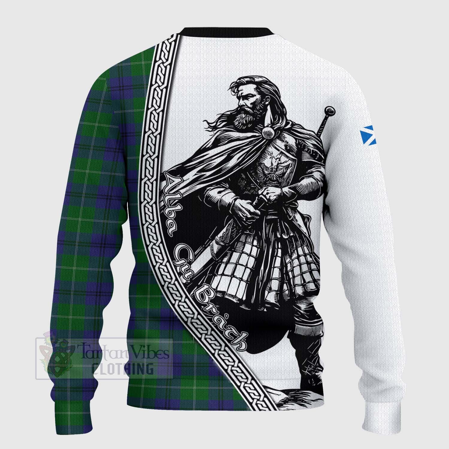 Oliphant Tartan Clan Crest Knitted Sweater with Highlander Warrior Celtic Style - Tartan Vibes Clothing