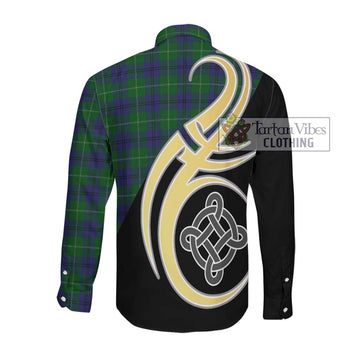Oliphant Tartan Long Sleeve Button Shirt with Family Crest and Celtic Symbol Style Men's Shirt - Tartan Vibes Clothing