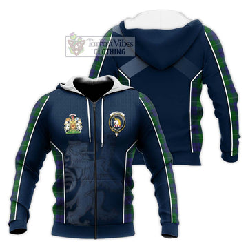 Oliphant Tartan Knitted Hoodie with Family Crest and Lion Rampant Vibes Sport Style Unisex Knitted Zip Hoodie - Tartan Vibes Clothing