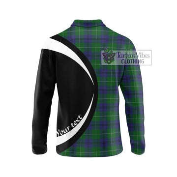 Oliphant Tartan Long Sleeve Polo Shirt with Family Crest Circle Style - Tartan Vibes Clothing