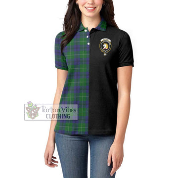 Oliphant Tartan Women's Polo Shirt with Family Crest and Half Of Me Style - Tartan Vibes Clothing