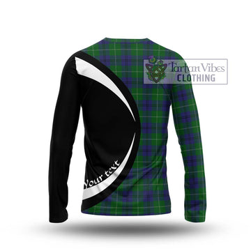 Oliphant Tartan Long Sleeve T-Shirt with Family Crest Circle Style - Tartan Vibes Clothing