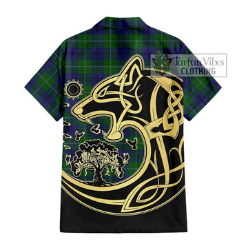 Oliphant Tartan Hawaiian Shirt with Family Crest Celtic Wolf Style - Tartan Vibes Clothing